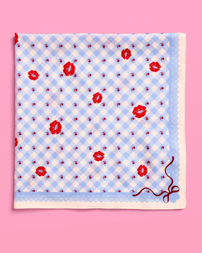 Short N' Sweet Headscarf - gingham cotton scarf