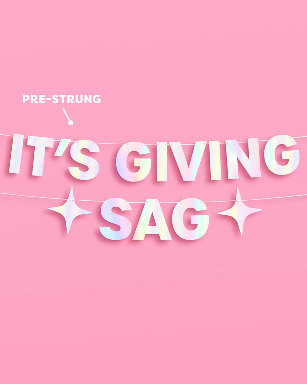 It's Giving Sag Banner - iridescent foil banner