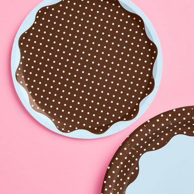 Cocoa Dot Plates - 7in polka dot plates