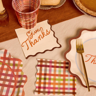 Give Thanks Napkins - fall cocktail napkins