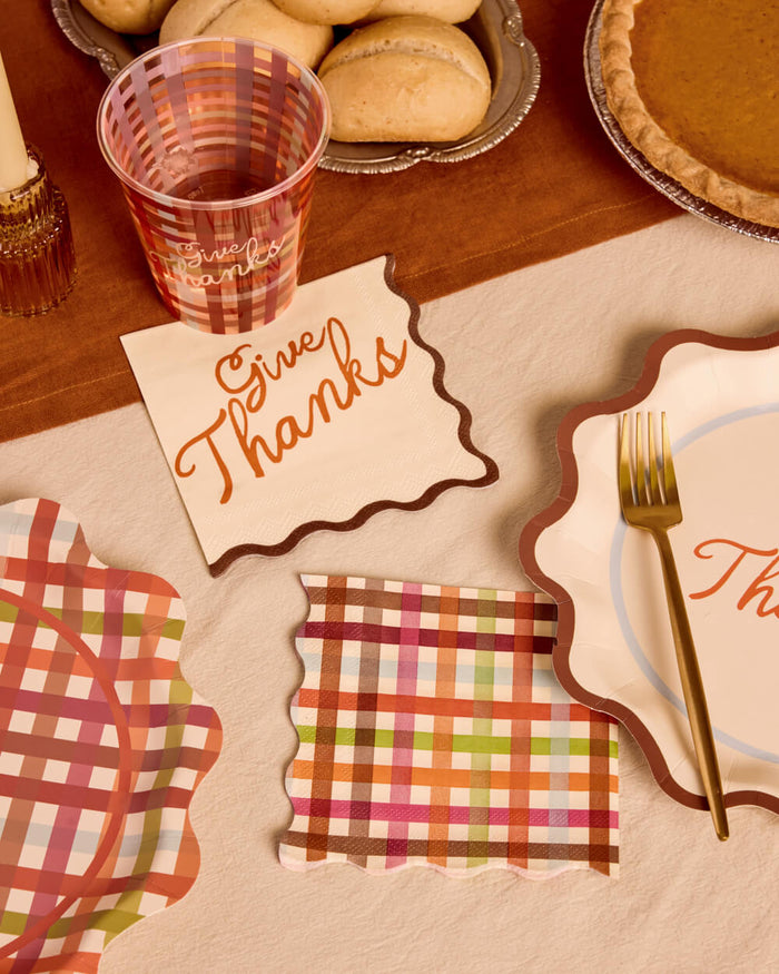 Give Thanks Napkins - fall cocktail napkins