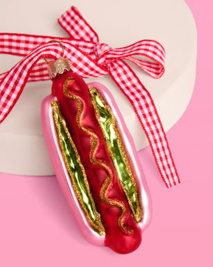 Hot Dog Ornament - iridescent ornament