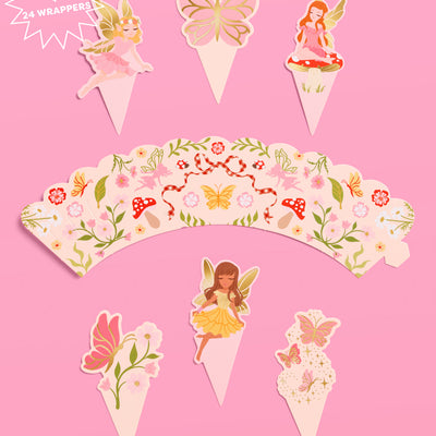 Garden Fairy Toppers - 24 sets of liners + toppers