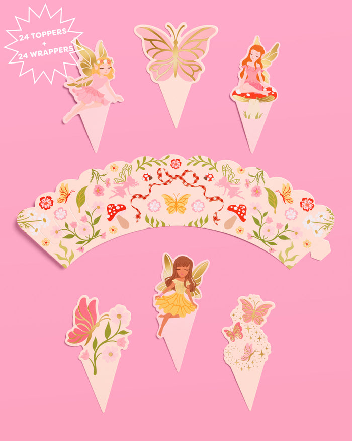 Garden Fairy Toppers - 24 sets of liners + toppers