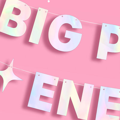 Big Pisces Energy Banner - iridescent foil banner