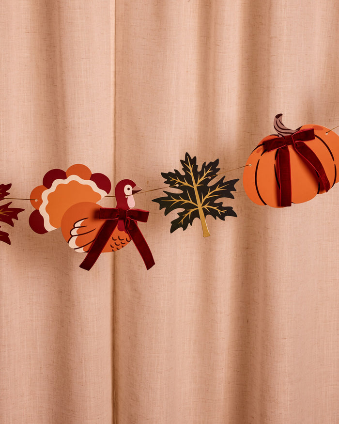 Give Thanks Harvest Banner - fall pumpkin garland