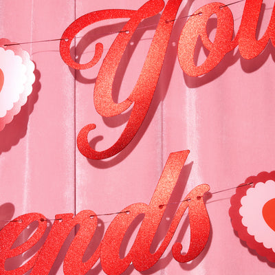 Kiss Your Friends Banner - glitter paper banner