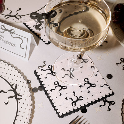 Little Black Bow Napkins - 24 paper napkins