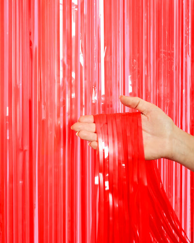 Cherry Red Curtain - set of 2 curtains