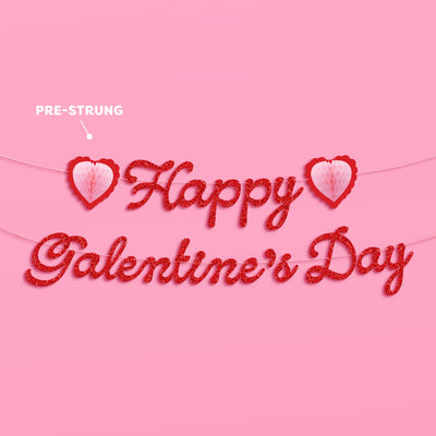 Galentine's Day Banner - 3D glitter banner