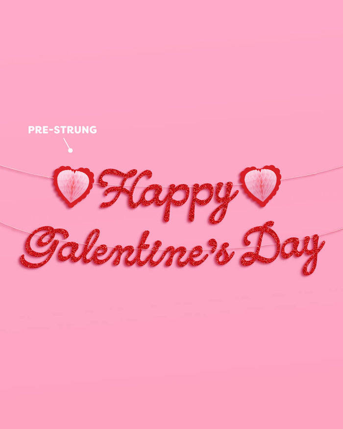 Galentine's Day Banner - 3D glitter banner