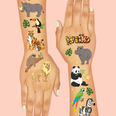Jungle Animal Tattoos - 56 temporary tattoos