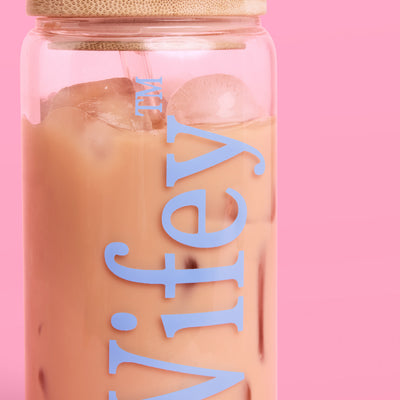 Wifey Glass Tumbler - 16 oz tumbler + straw