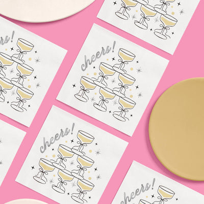 Gold Cheers Napkins - 50 foil napkins