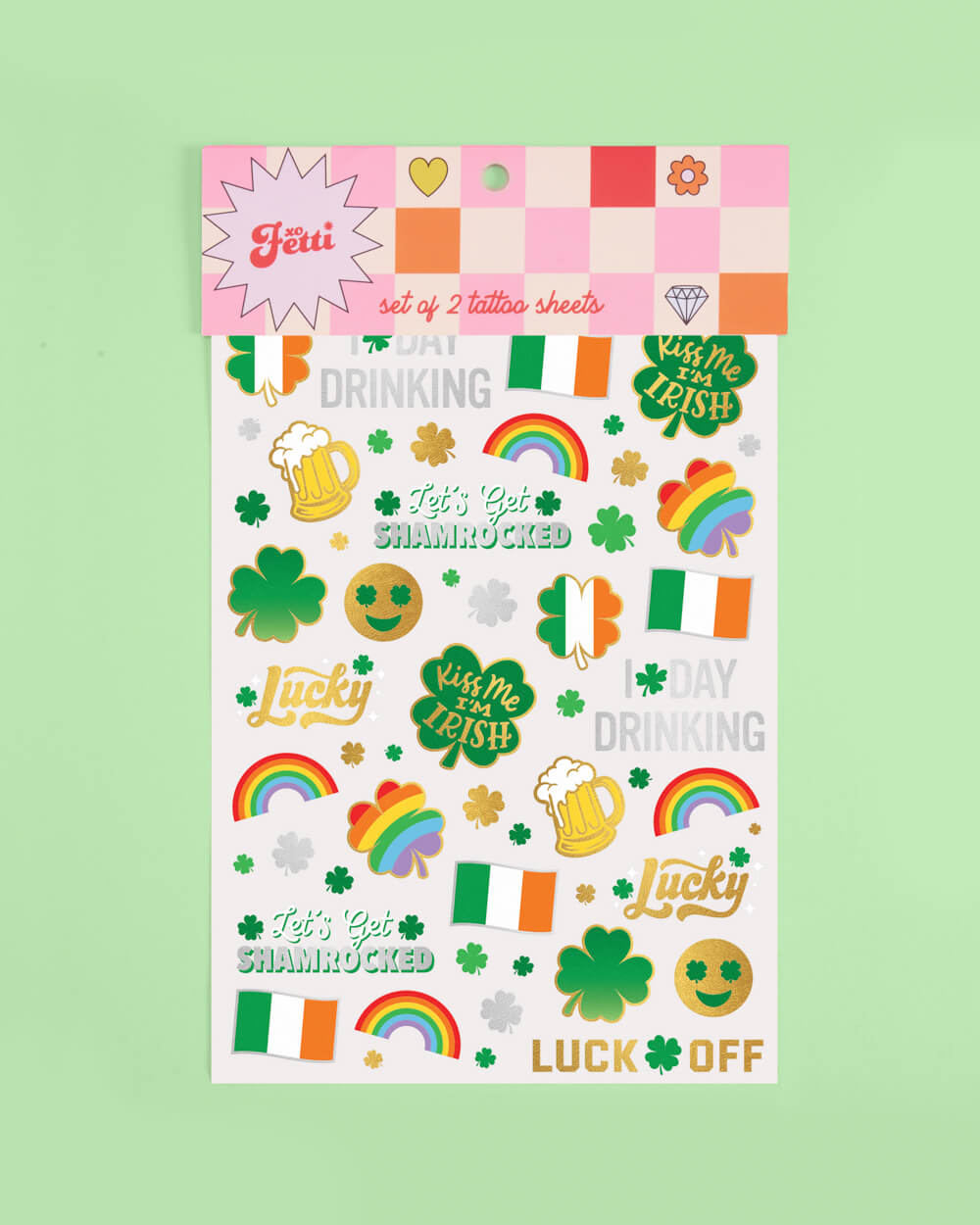 Shamrocked Tats - 54 foil temporary tattoos