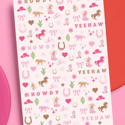 Cowgirl Nail Stickers - 4-Sheet Paper Sticker Set