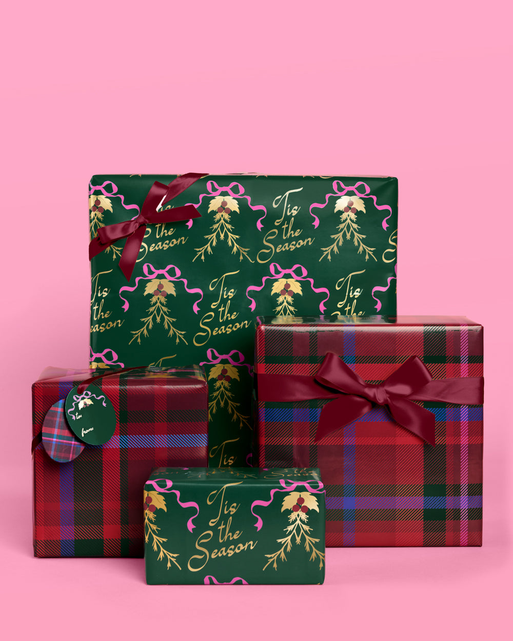 Tis the Season Wrapping Paper - 12 sheets + 16 tags