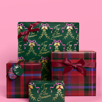 Tis the Season Wrapping Paper - 12 sheets + 16 tags