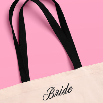 Classic Bride Tote - embroidered canvas tote w. bows