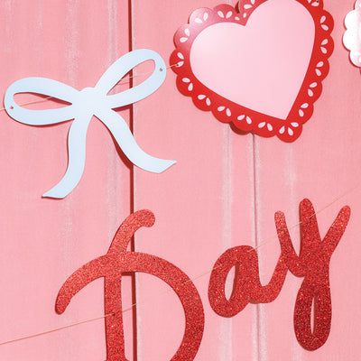 Happy Vday Banner - 3D glitter banner