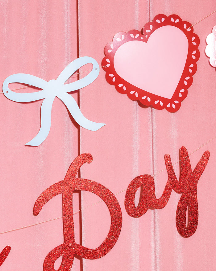 Happy Vday Banner - 3D glitter banner