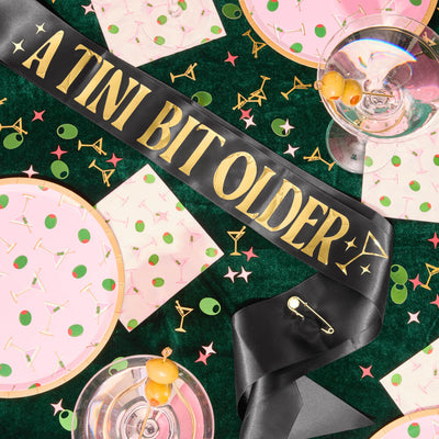 Tini Bit Older Sash - black satin sash