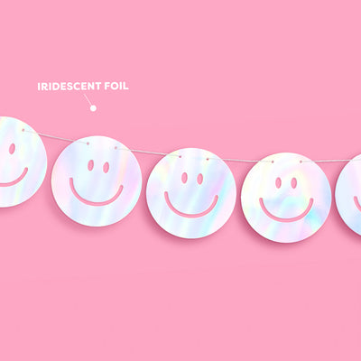 Smiley Banner - iridescent foil banner
