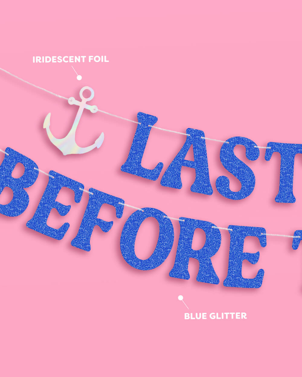 Last Sail Before the Veil Banner - blue glitter + iridescent banner