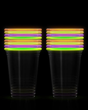 Rave Girl Glo Cups - 16 glow rimmed cups