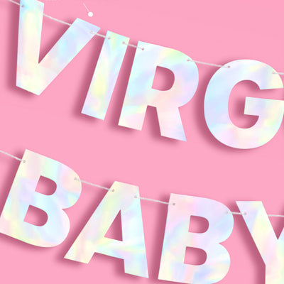 Virgo Baby Banner - iridescent foil banner