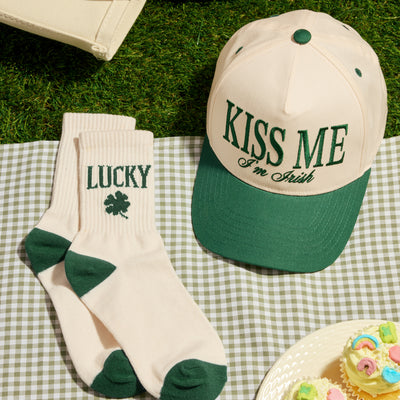 Kiss Me I'm Irish Socks - white tube socks