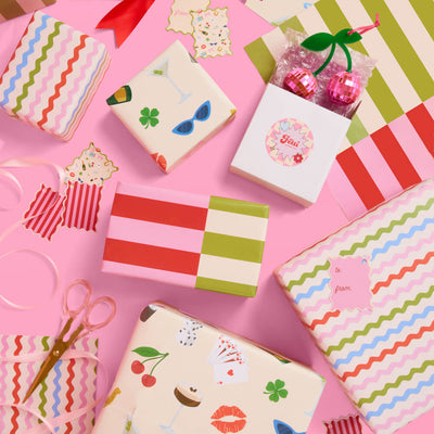 Cute Girl Wrapping Paper - 12 sheets + 16 tags