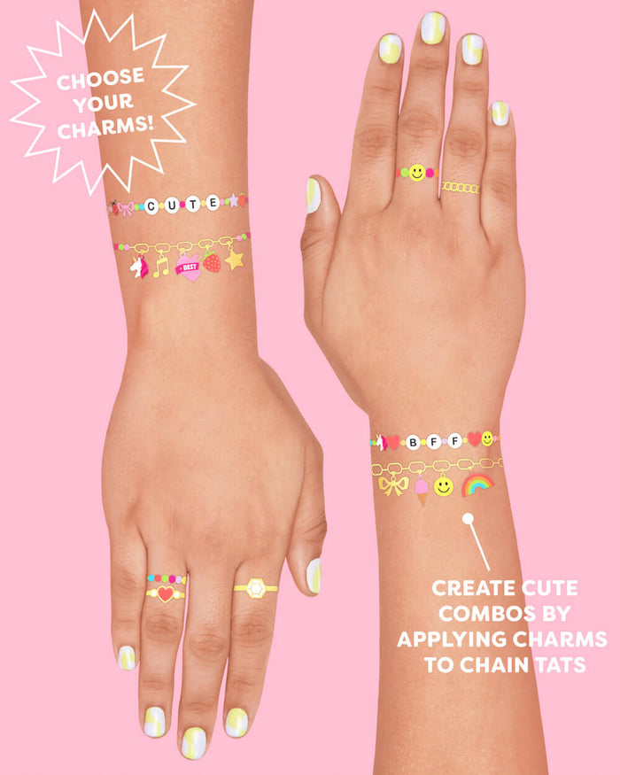 Wrist Candy Temporary Tattoos - gold foil + beaded