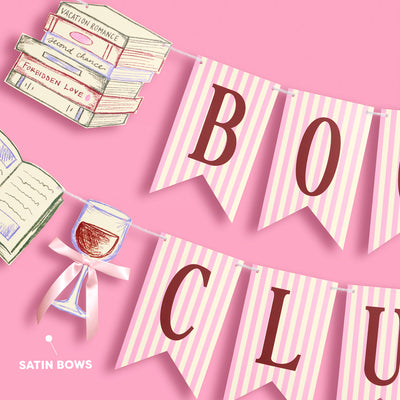 Book Club Banner - pink printed banner