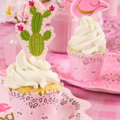 Cowgirl Cupcake Toppers - 24 toppers + sleeves