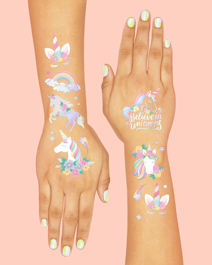 Unicorn Tats - 52 foil temporary tattoos