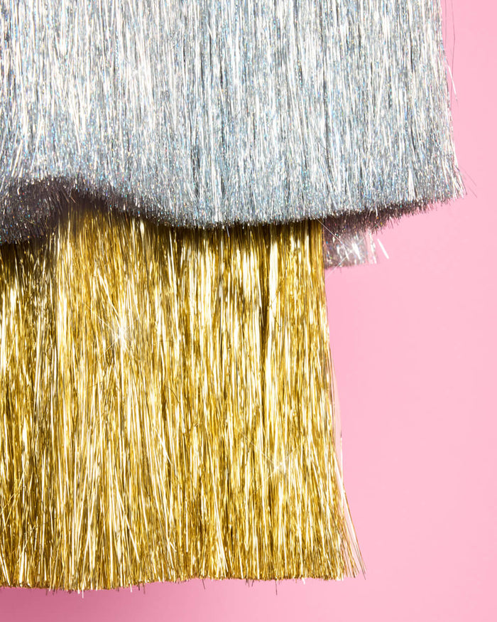 Starstruck Fringe Chandelier - silver + gold
