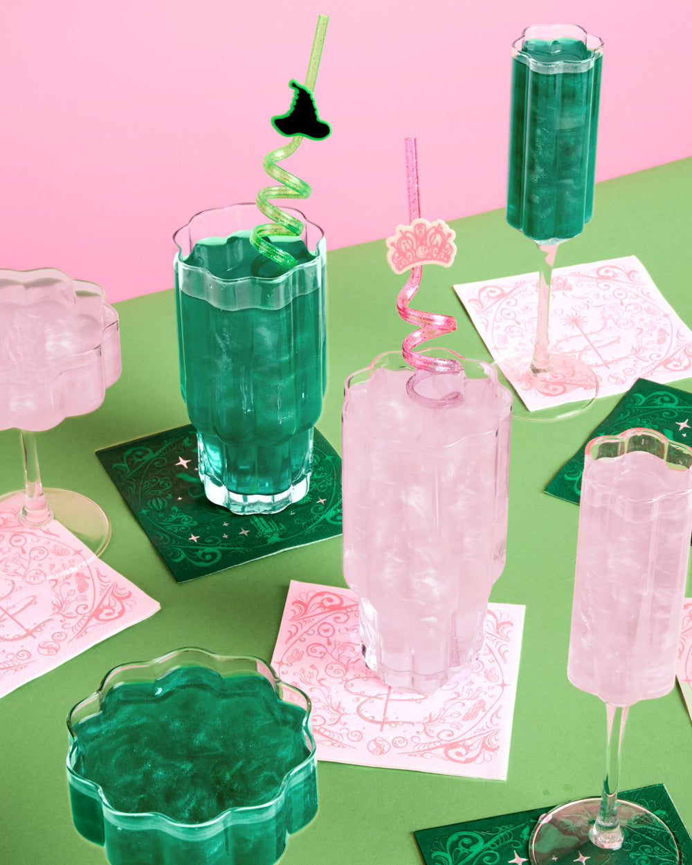 Pink + Green Glitter Bombs - 4 cotton candy glitter bombs