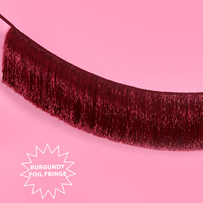 Merlot Fringe - maroon fringe banner