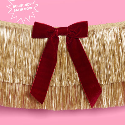 Golden Bow Fringe - layered fringe + velvet bows