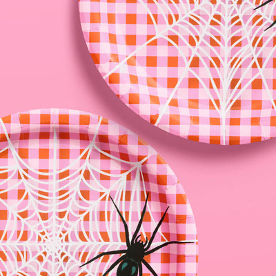 Pink Halloween Plates - 25 paper plates