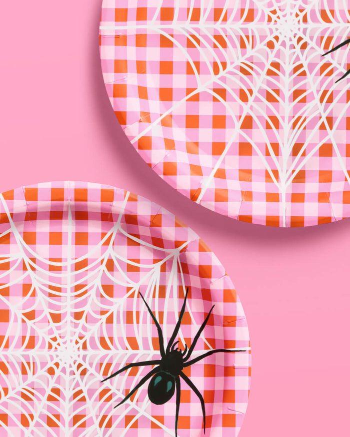Pink Halloween Plates - 25 paper plates