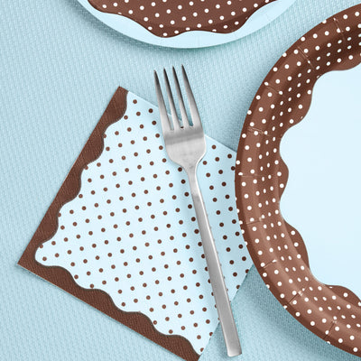 Beary Sweet Napkins - 24 polka dot paper napkins