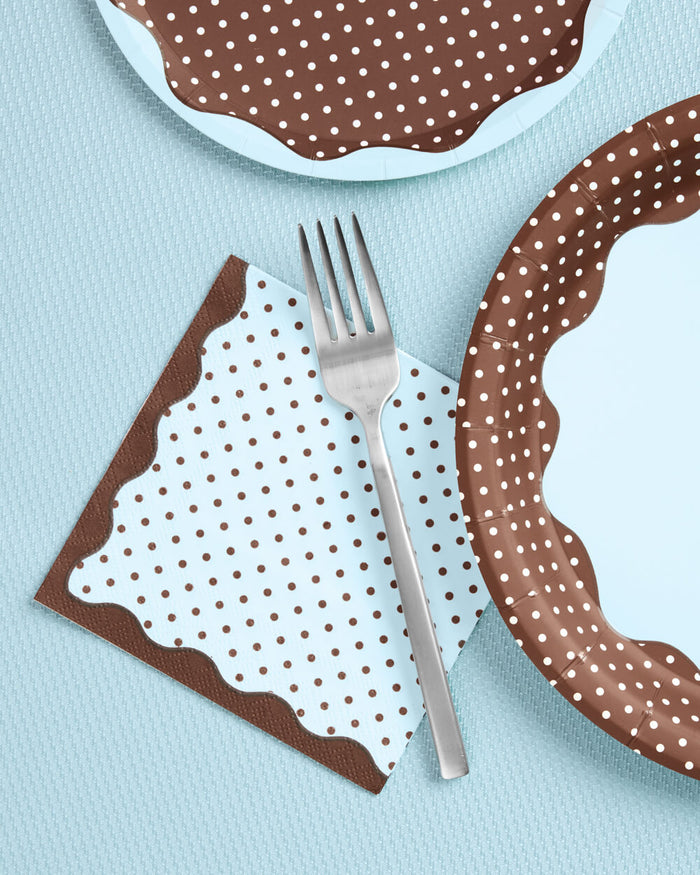 Beary Sweet Napkins - 24 polka dot paper napkins