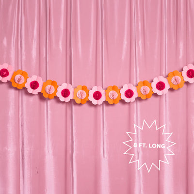 Flower Power Garland - 3D paper banner