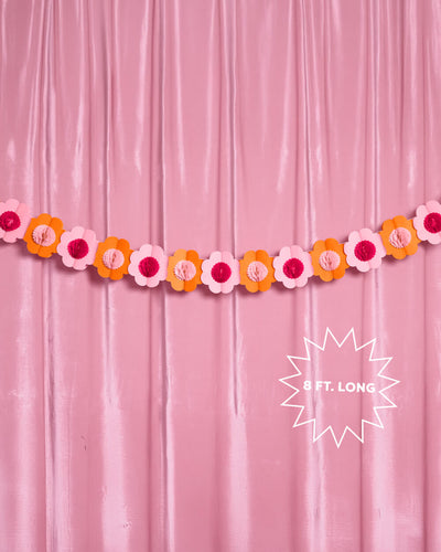 Flower Power Garland - 3D paper banner