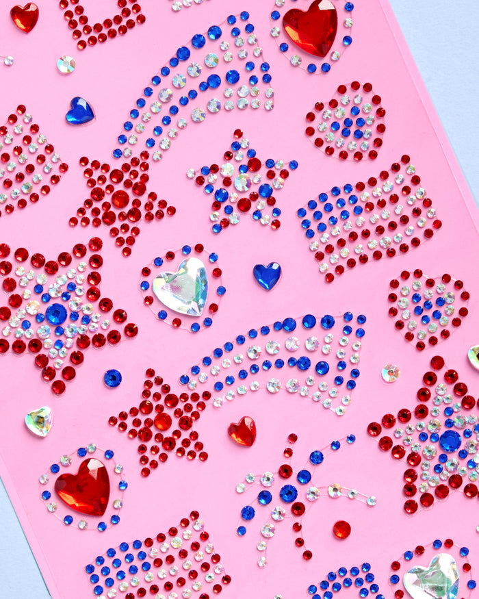 USA Face Gems - 33 adhesive gems