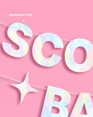 Scorpio Baby Banner - iridescent foil banner
