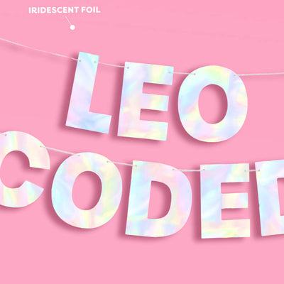 Leo Coded Banner - iridescent foil banner