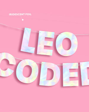 Leo Coded Banner - iridescent foil banner